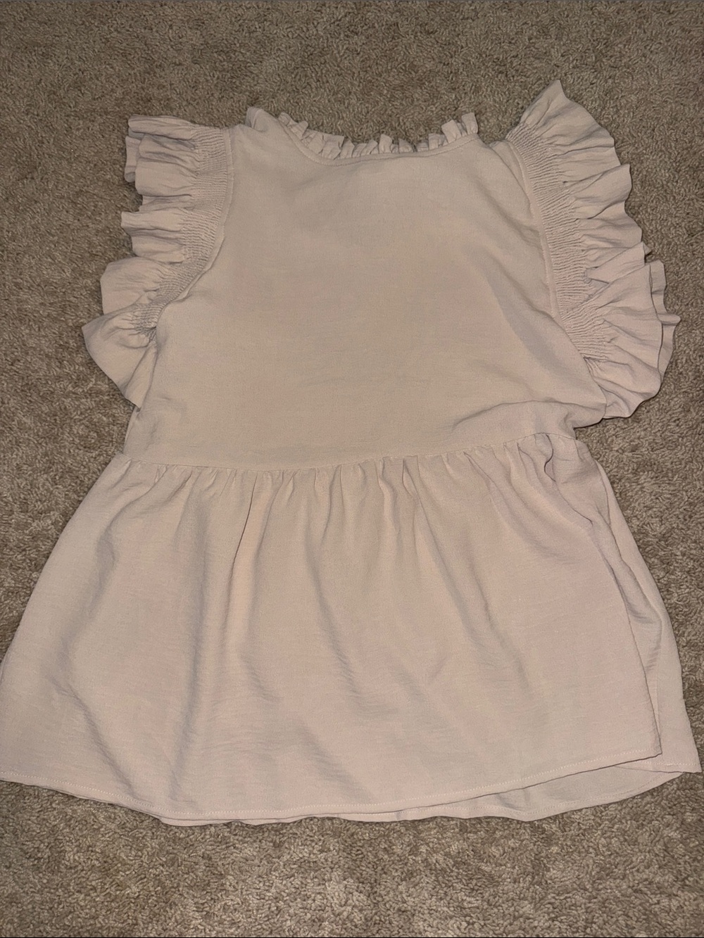 Ruffled Sleeve Light Pink Dress